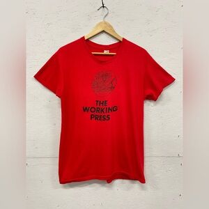 Vintage 70s The Harvard Crimson “The Working Press” Single Stitch Tee, Size L
